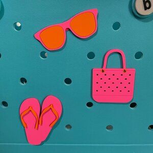 Set of 3 Beachy Themed Bogg Charm Set-Glitzy Girl Bogg Charms